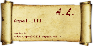 Appel Lili névjegykártya