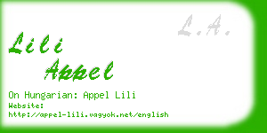 lili appel business card